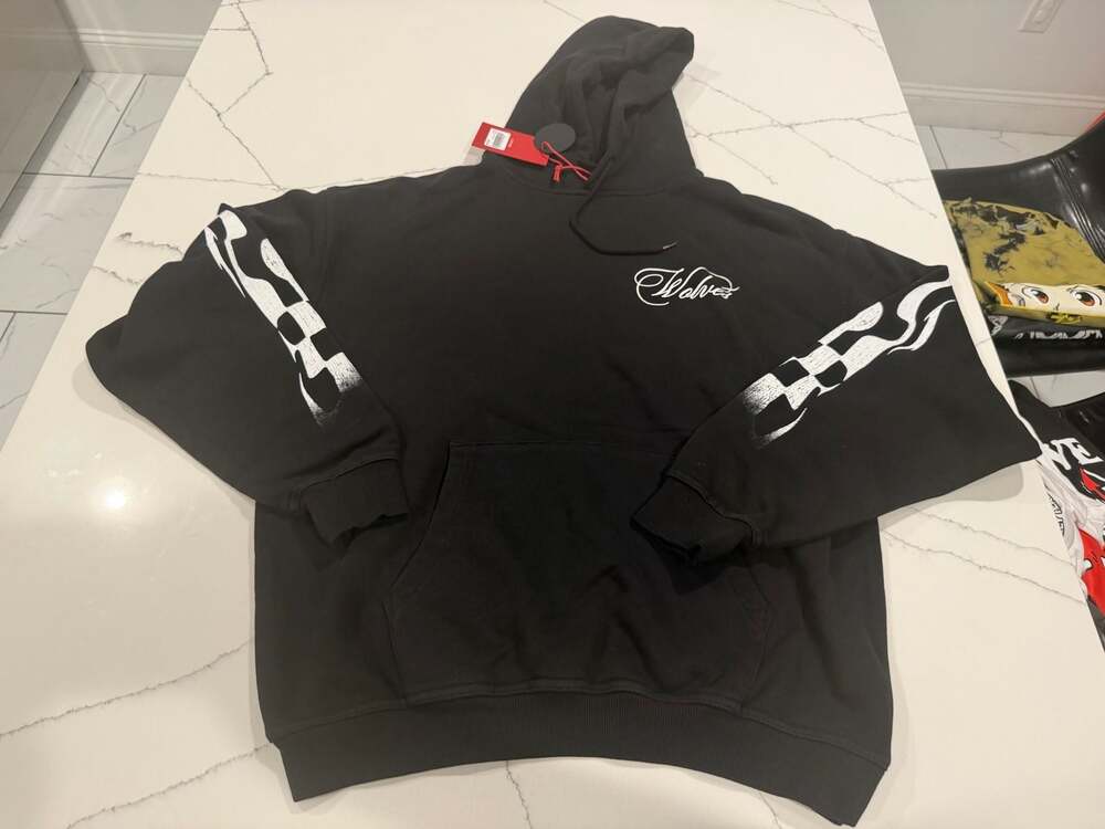 Wolves 1 of 500 Collection Burnout Bishop Hoodie in Black